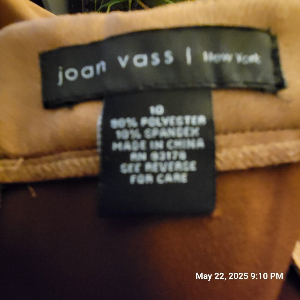 Joan Vass Women's Skirt Size 10 Camel Color Pencil Skirt Above Knee Back Zip - Picture 3 of 4
